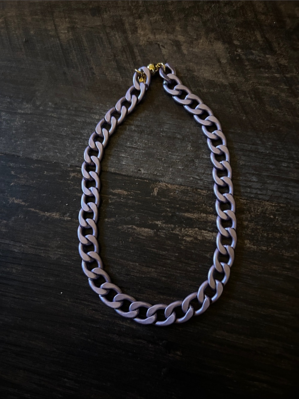 Metallic Lilac Shakira Link Necklace with Gold Clasp